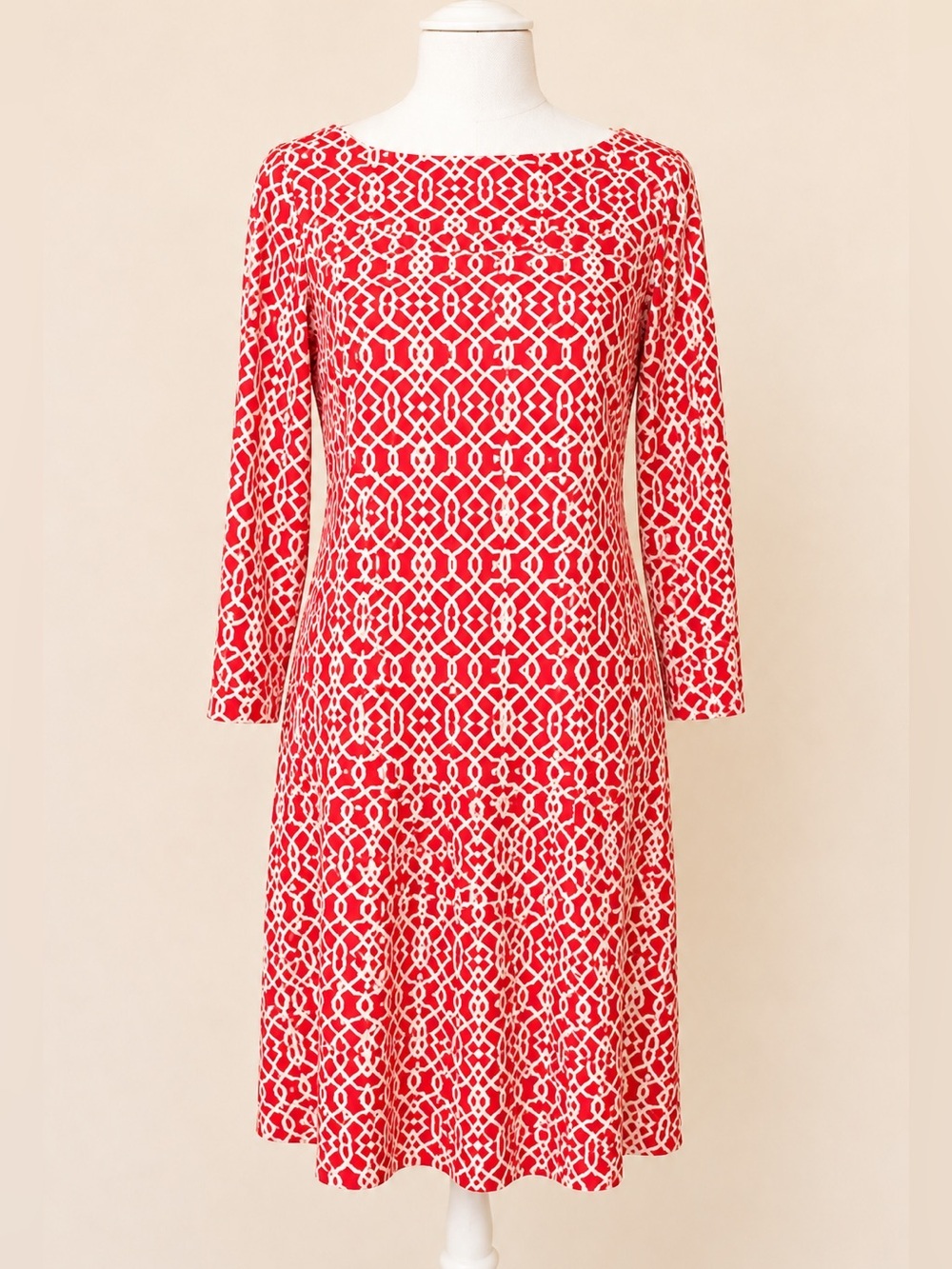 Jude Connally • Sabine Geometric Shift Dress • Red Print • Size M